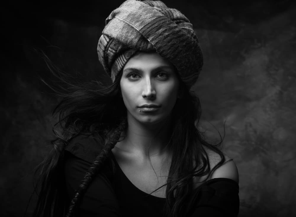 Windswept Turban Gaze by Mehdi Mokhtari — canvas wall art