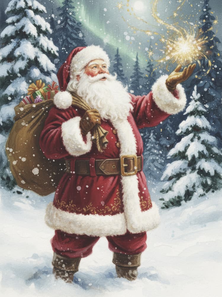 Santa's Winter Magic by Andreas Magnusson — canvas wall art