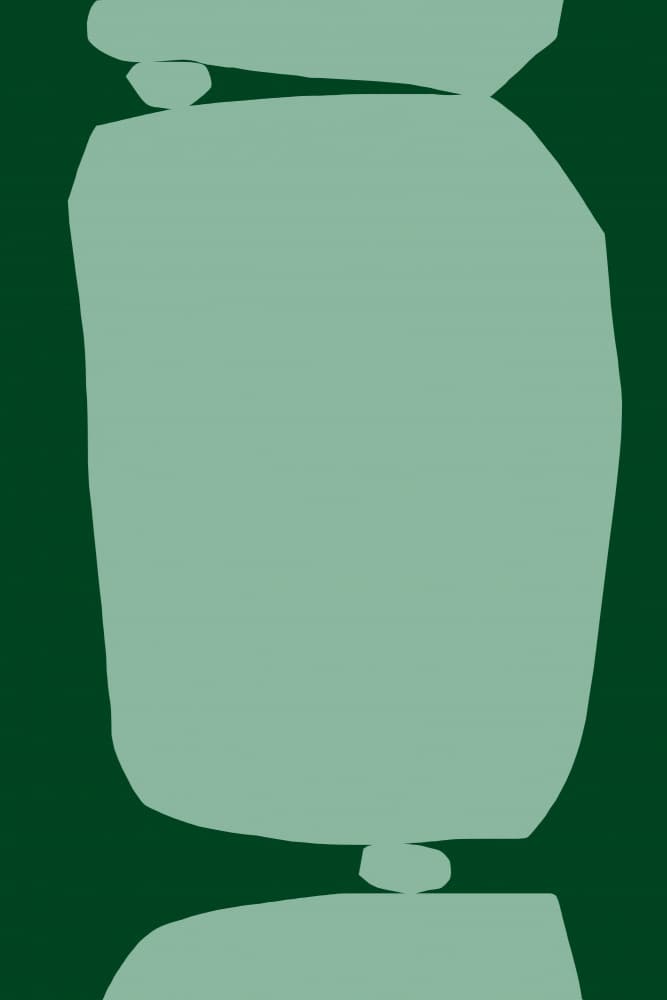 Balanced Green Organic Shapes by Treechild — canvas wall art