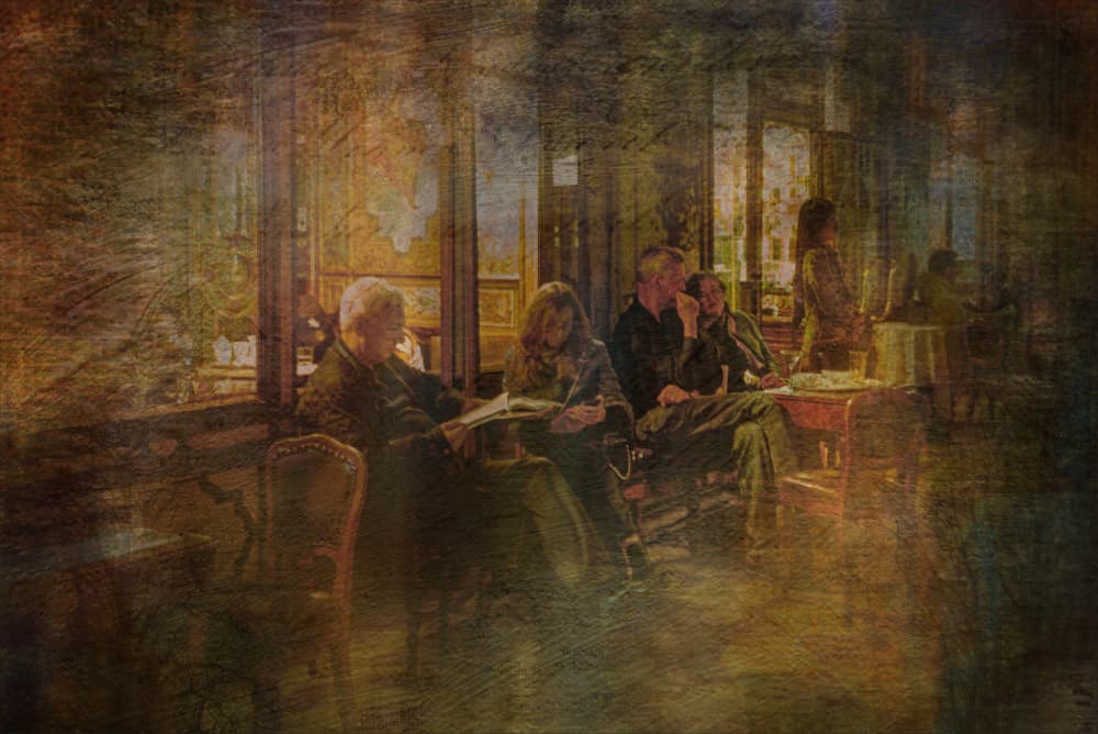 Warm Cafe Gathering by Anette Ohlendorf — canvas wall art