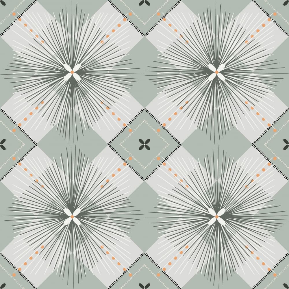 Geometric Sage Starbursts by Annick — canvas wall art