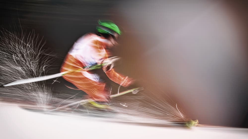 Dynamic Skiing Action by Dusan Ignac — canvas wall art