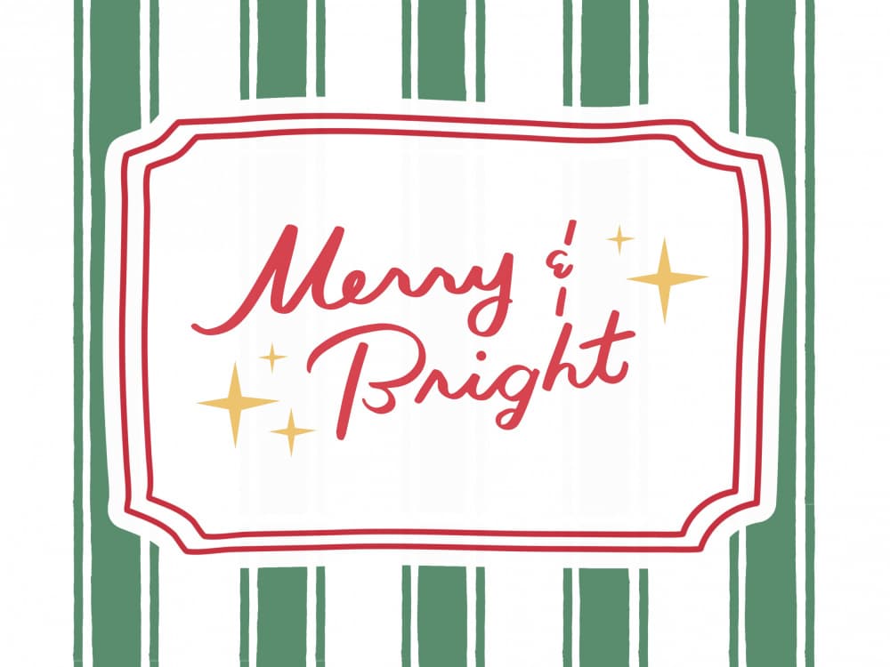 Merry Bright Holiday Cheer by Jolly and Dash — canvas wall art