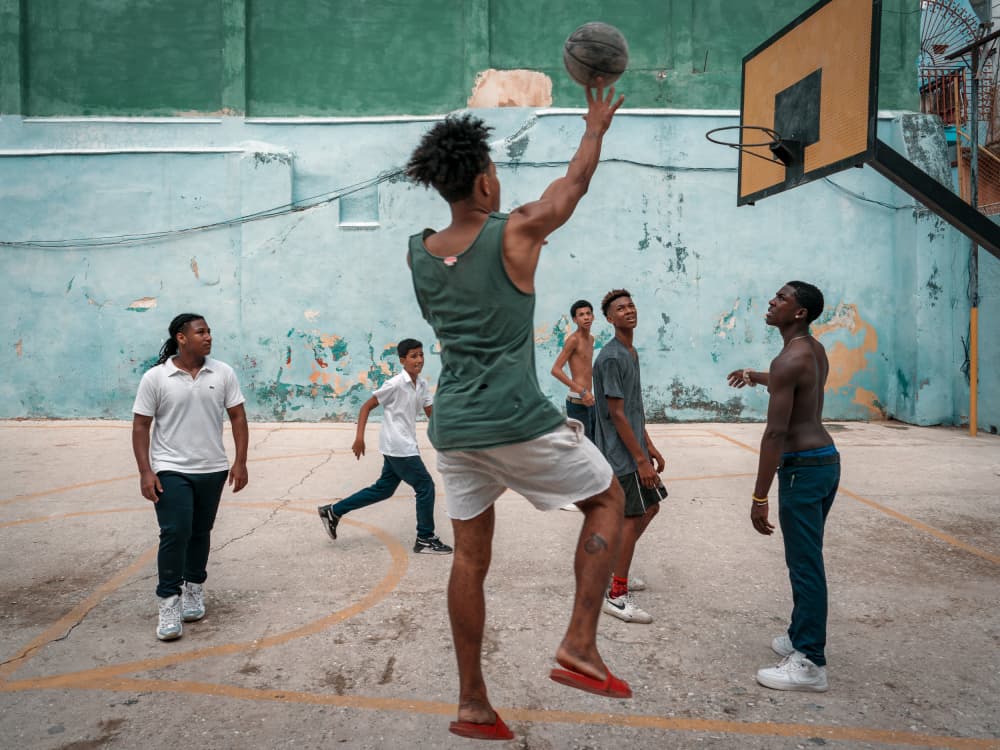Street Ball Game by Andy Bauer — canvas wall art