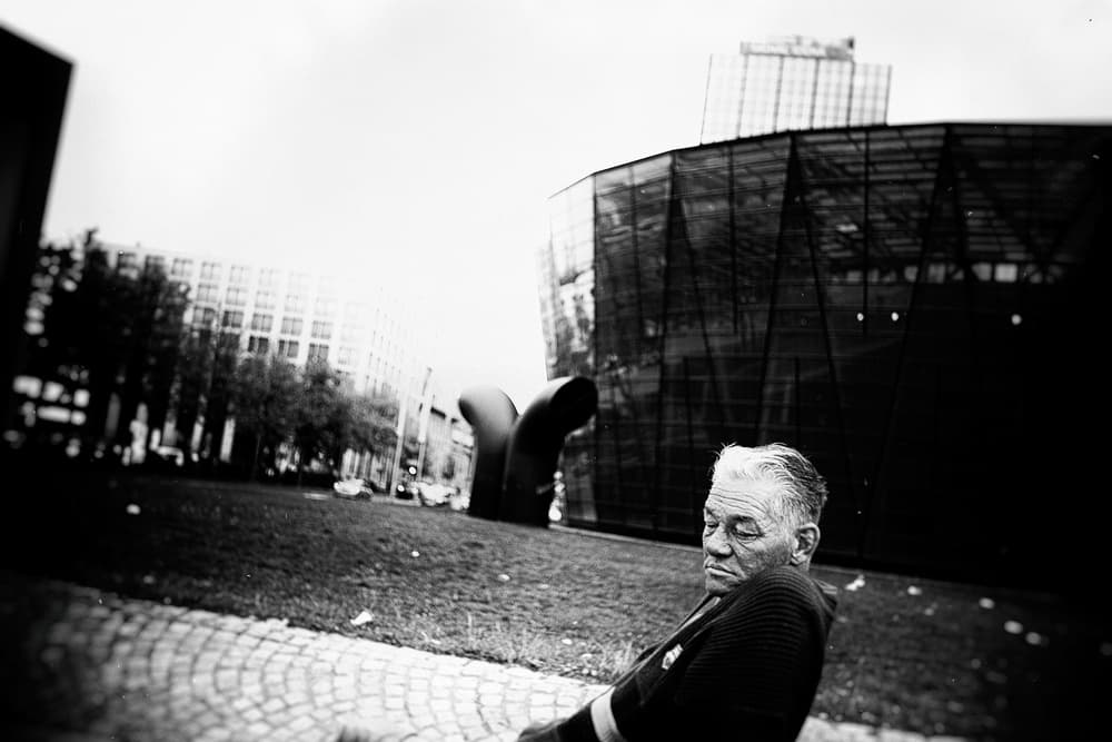 Senior Man Urban Rest by Holger Droste — canvas wall art