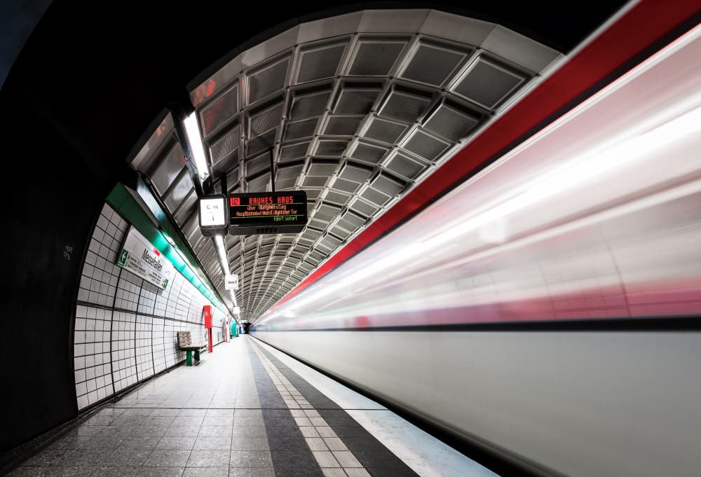 Speeding Subway Train by Rene Tenteris — canvas wall art