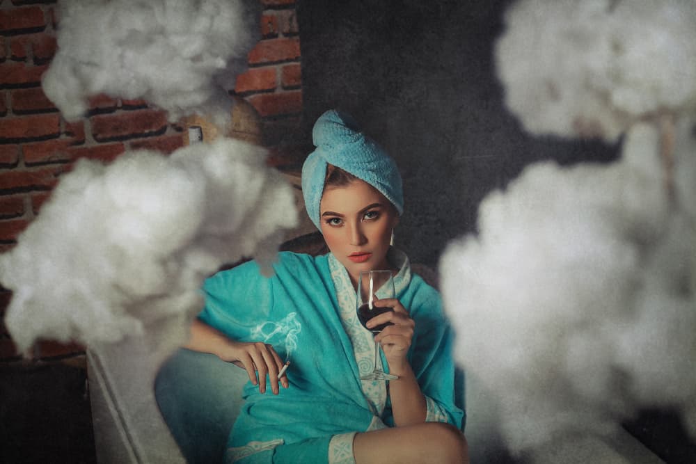 Woman in Cloud Dreams by Djayent Abdillah — canvas wall art