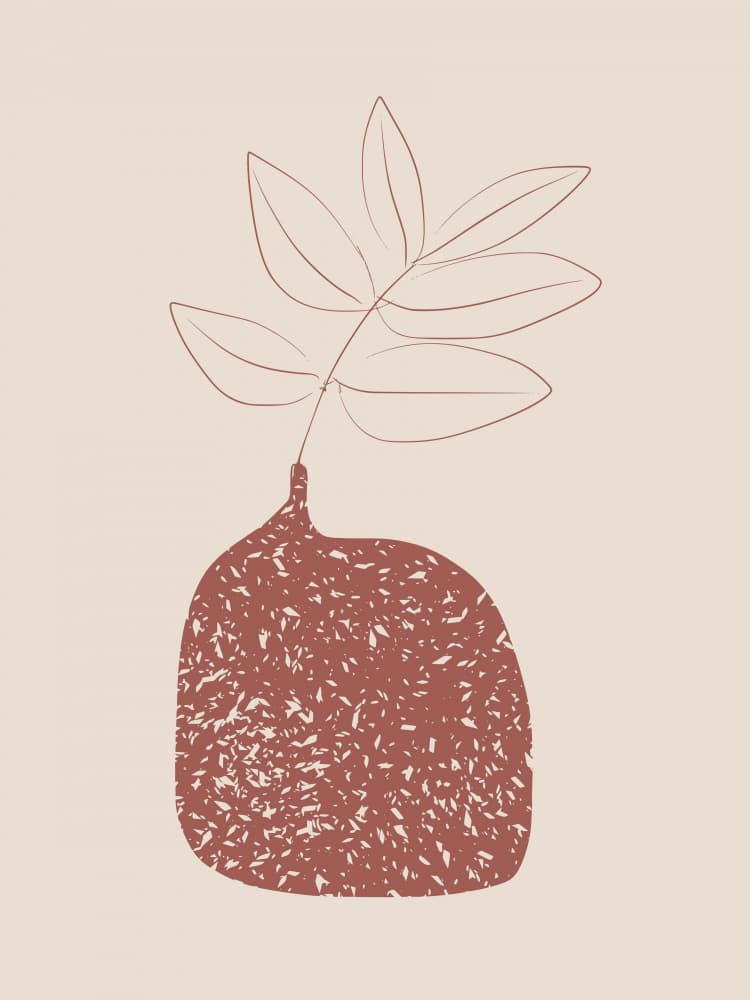 Minimalist Plant Vase by Little Dean — canvas wall art