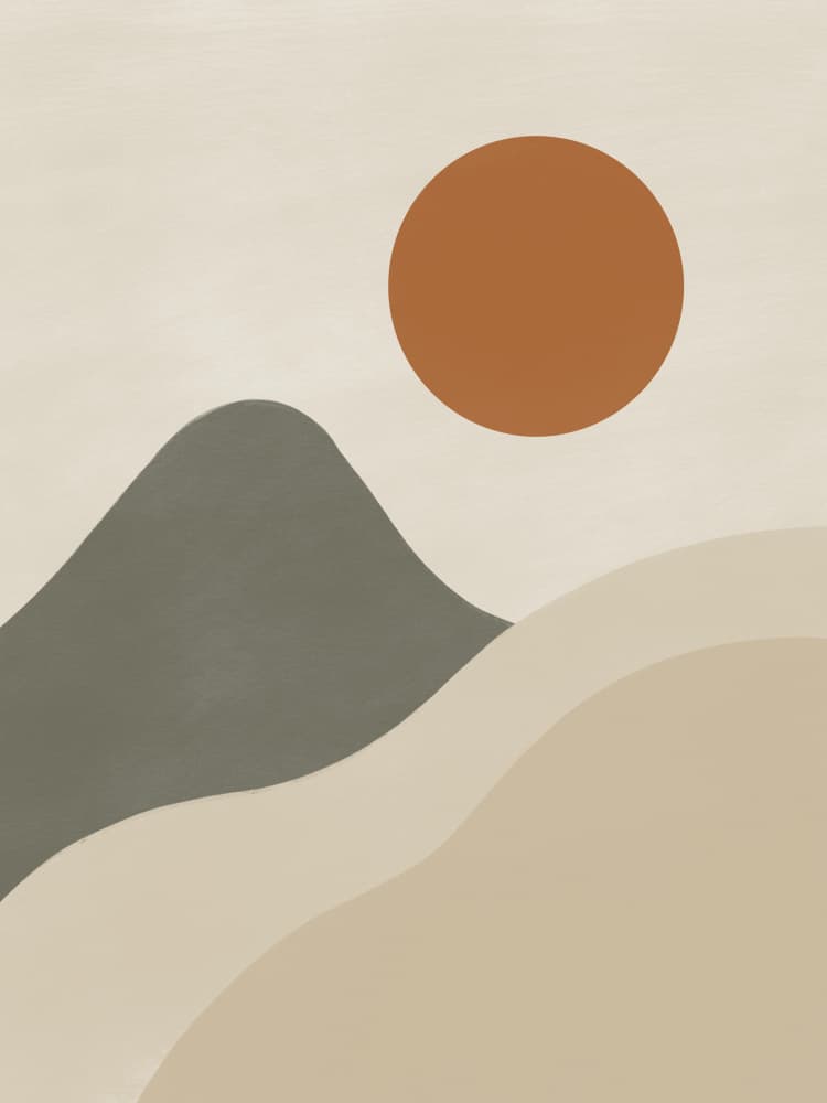 Desert Sun Mountains by Little Dean — canvas wall art