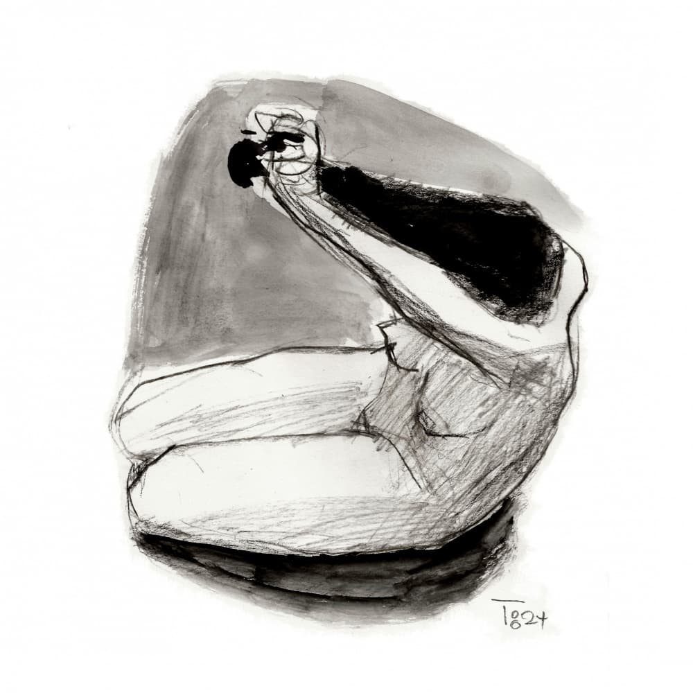 Introspective Figure Drawing by Tore Bahnson — canvas wall art