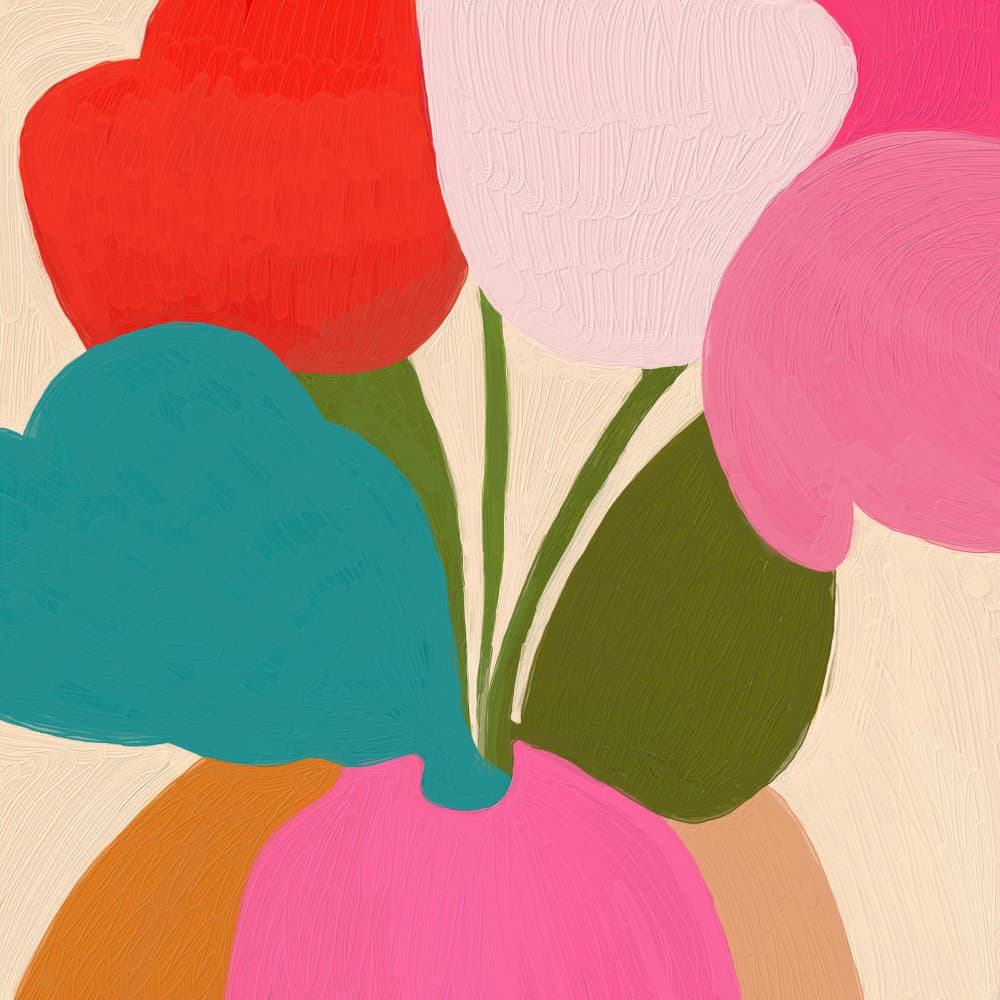 Bright Abstract Blooms by The Printable Studio — canvas wall art