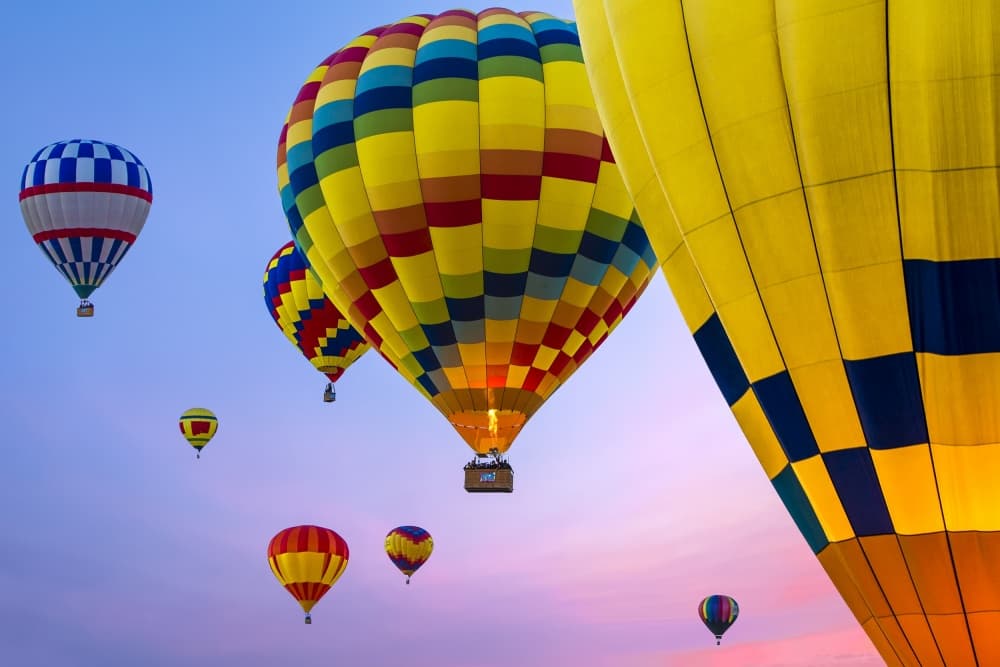 Balloons Over Twilight Sky by Renee Doyle — canvas wall art