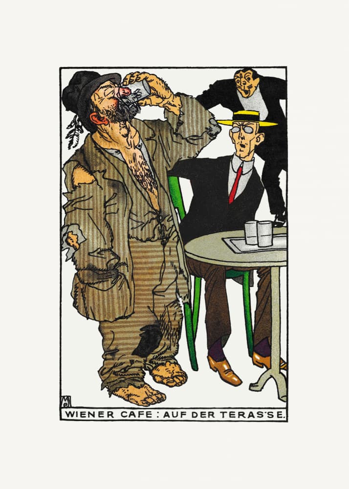 Viennese Café  On the Terrace by Moriz Jung — canvas wall art