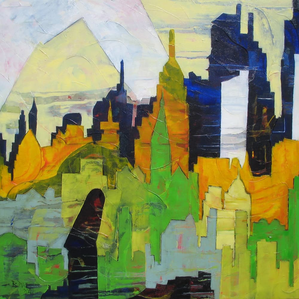 Abstract Cityscape Layers by Barbara Piatti — canvas wall art