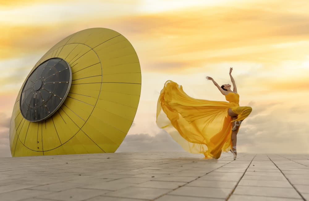 Golden Dancer Sunset by Sharon Levy — canvas wall art