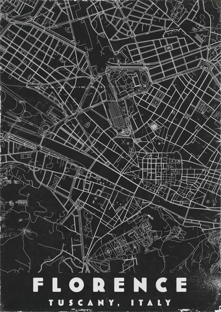 Florence City Map by Nicholas — canvas wall art