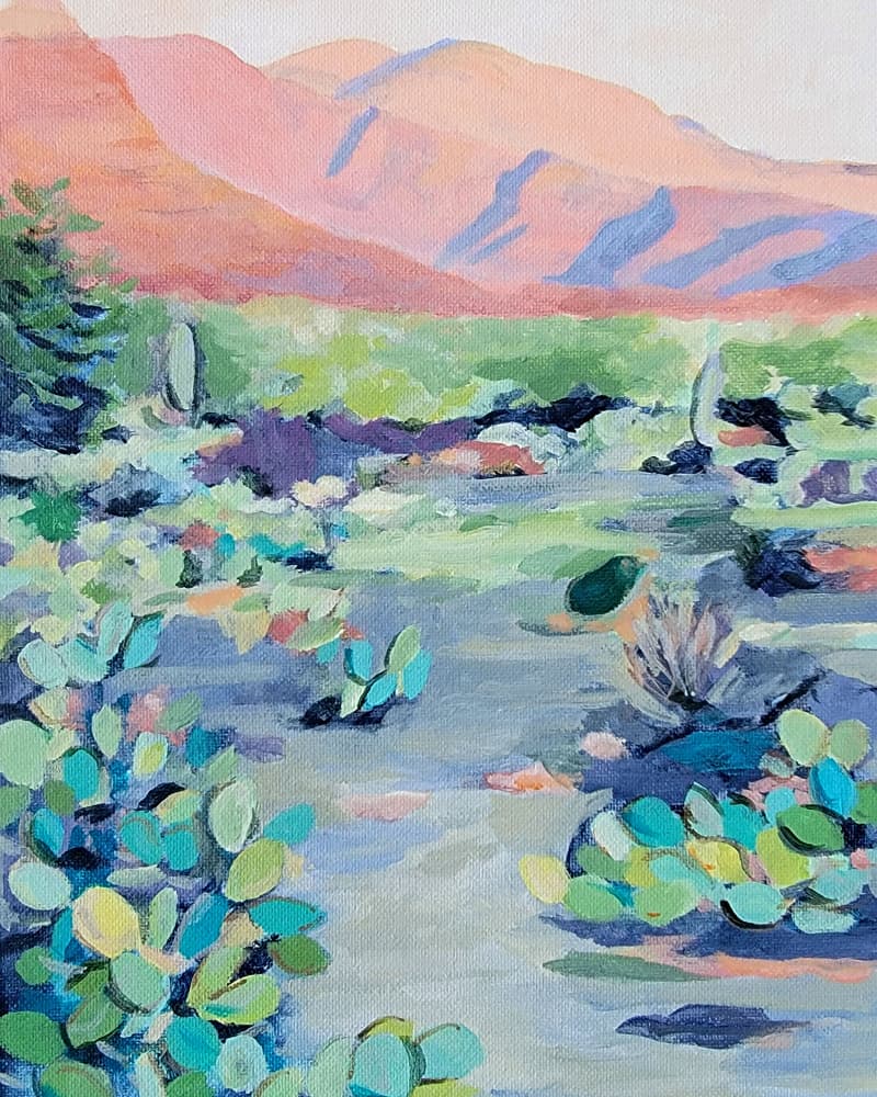 Vibrant Desert Landscape by Claire Whitehead — canvas wall art