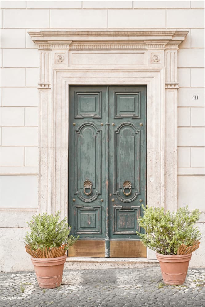 Elegant Green Doorway by Henrike Schenk — canvas wall art