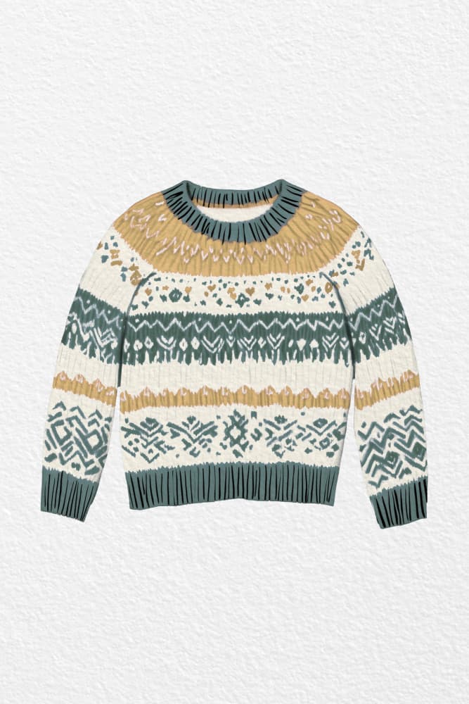 Cozy Fair Isle Sweater by Pictufy Studio IV — canvas wall art