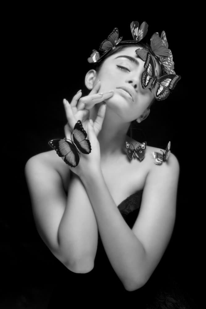 Ethereal Butterfly Portrait by JOYRAJ SAMANTA — canvas wall art