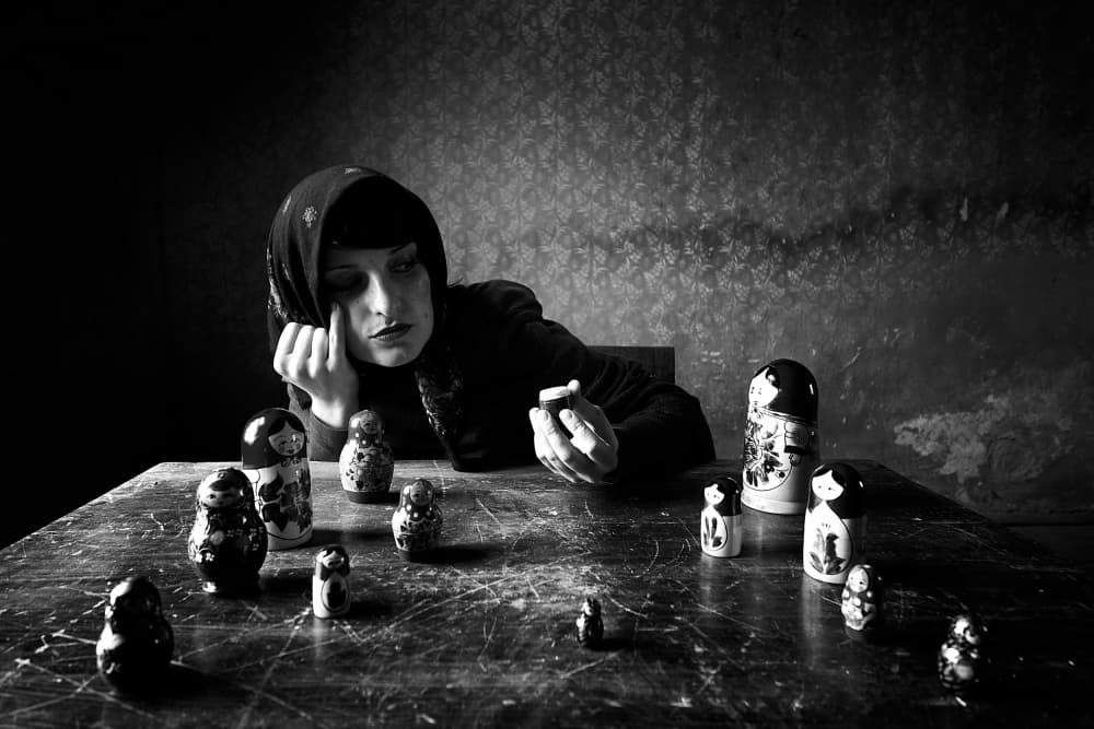 Pensive Matryoshka Dolls by mario grobenski - psychodaddy — canvas wall art