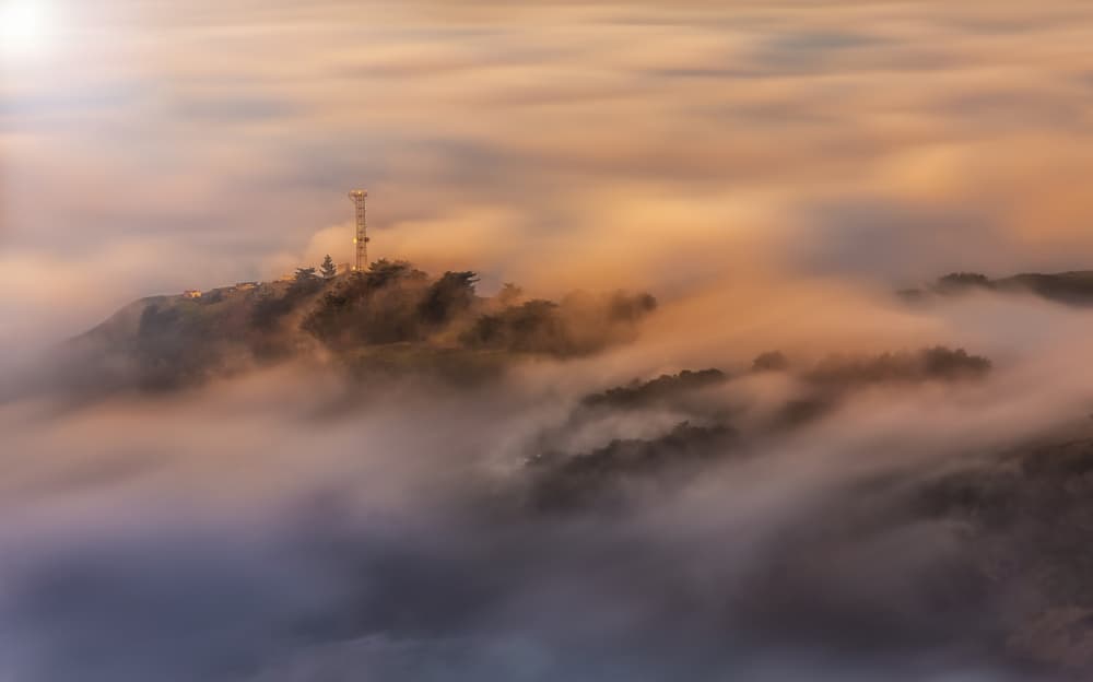 Golden Cloud Peak by Jenny Qiu — canvas wall art