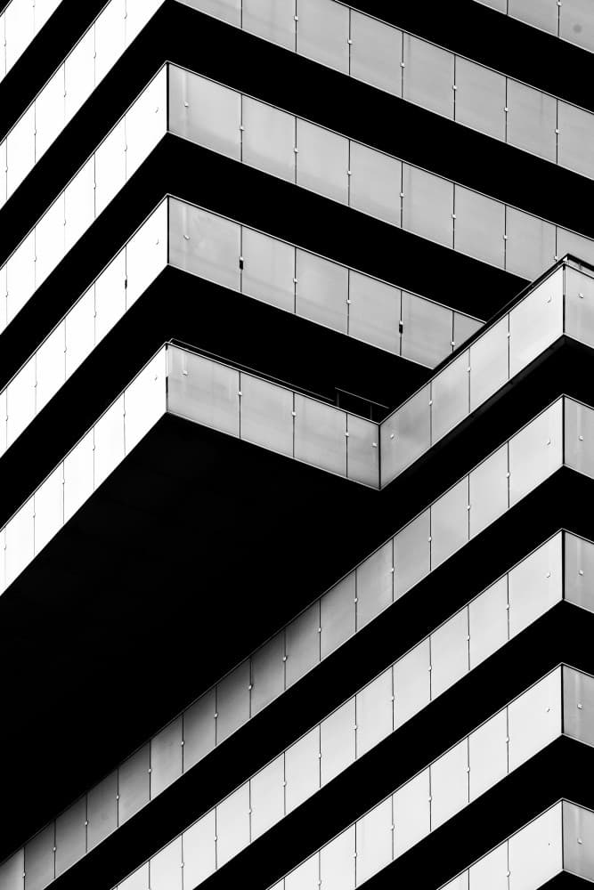 Geometric Building Lines by Jianshu — canvas wall art