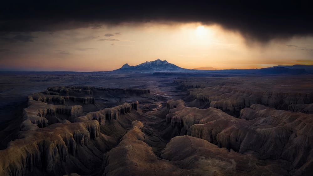 Badlands Golden Hour by Michael Zheng — canvas wall art