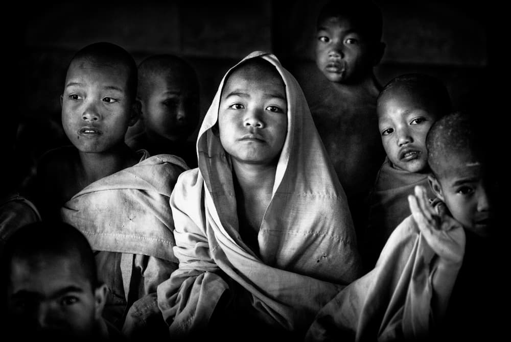 Faces of Young Monks by Joxe Inazio Kuesta Garmendia — canvas wall art