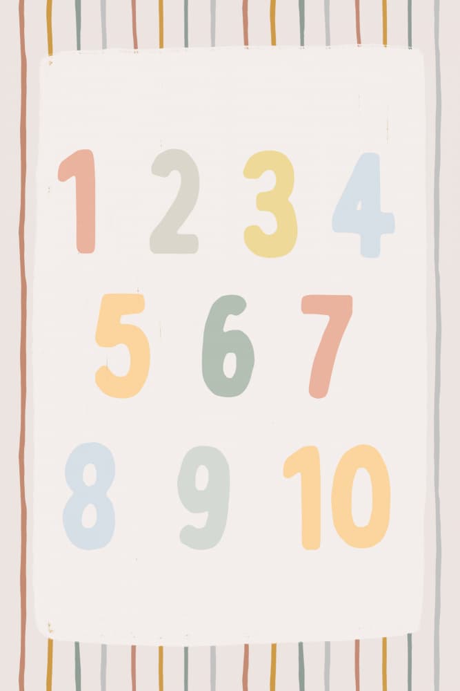 Pastel Counting Numbers by Menina Lisboa — canvas wall art