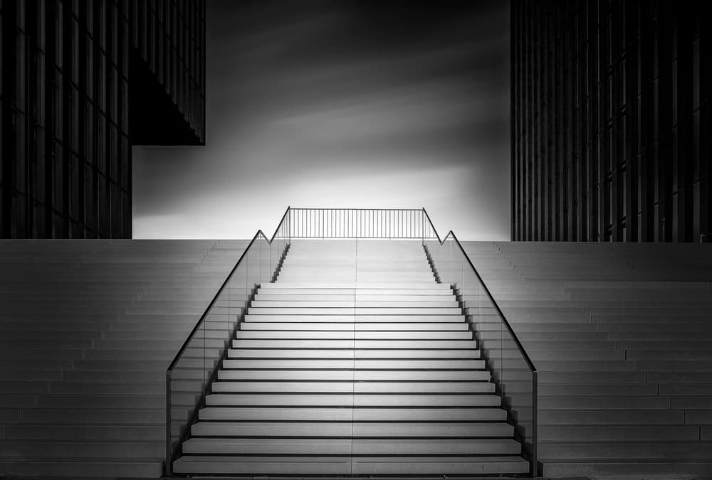 Minimalist Urban Ascent by Georges Friant — canvas wall art