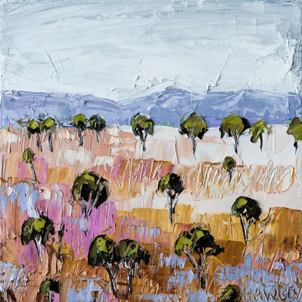 Textured Outback Landscape by Angela Hawkey — canvas wall art