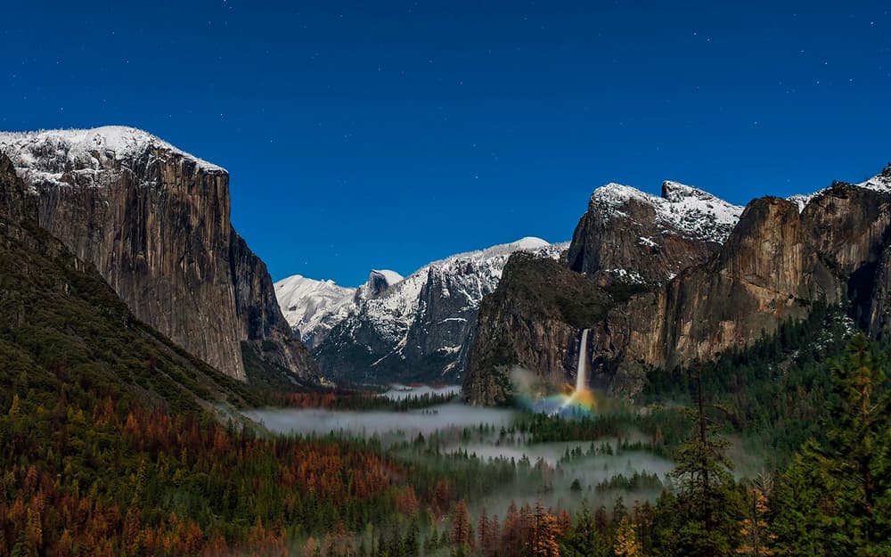 Moonbow Over Yosemite Valley by Hua Zhu — canvas wall art