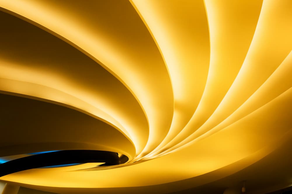 Golden Architectural Curves by konglingming — canvas wall art