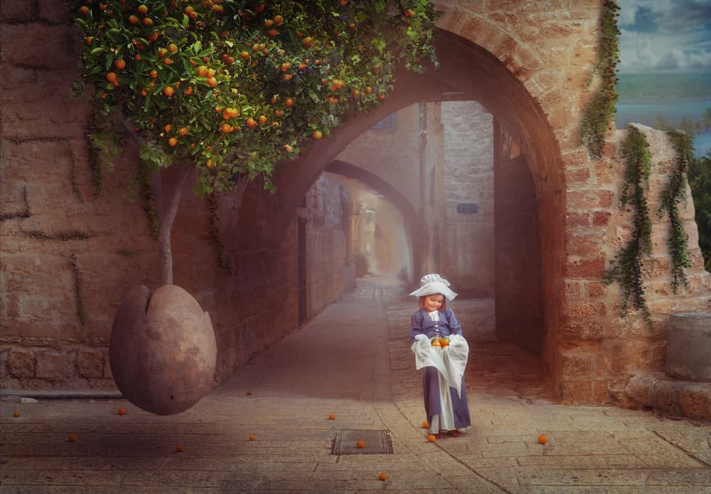 Little Girl's Orange Dream by Evgeny Loza — canvas wall art