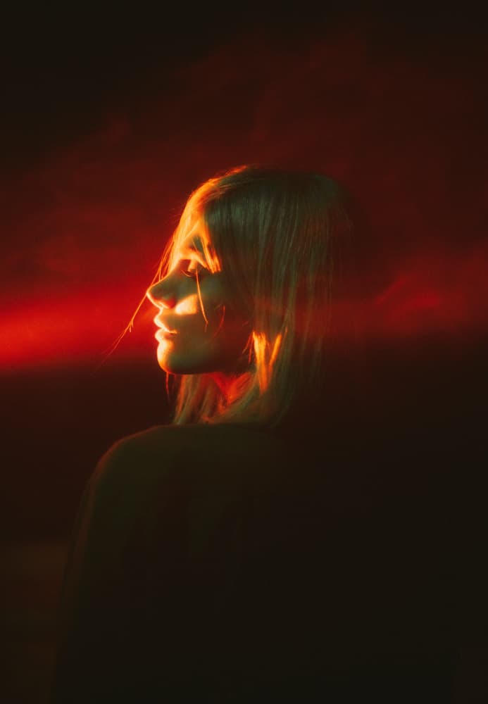 Glowing Red Profile by Morteza ghanbari — canvas wall art