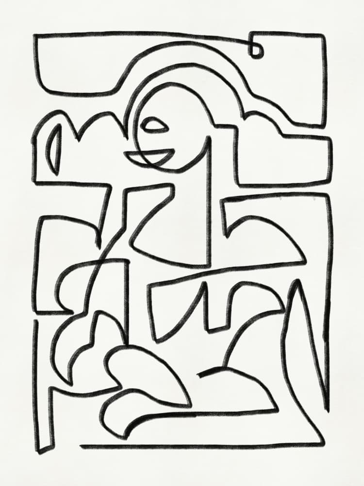 Smiling Abstract Figure by Little Dean — canvas wall art