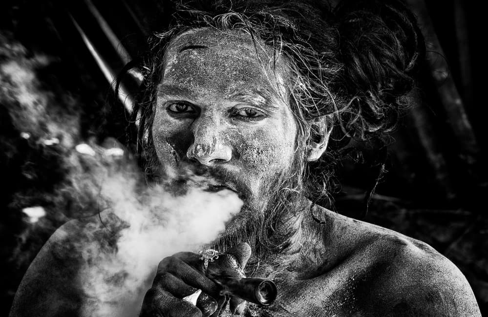 Smoking Man Deep Gaze by Joxe Inazio Kuesta Garmendia — canvas wall art