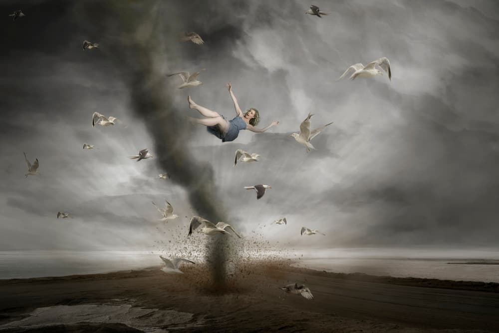 Woman In Tornado by Christine von Diepenbroek — canvas wall art