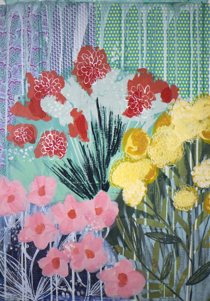 Vibrant Garden Blooms by Shelley Hampe — canvas wall art