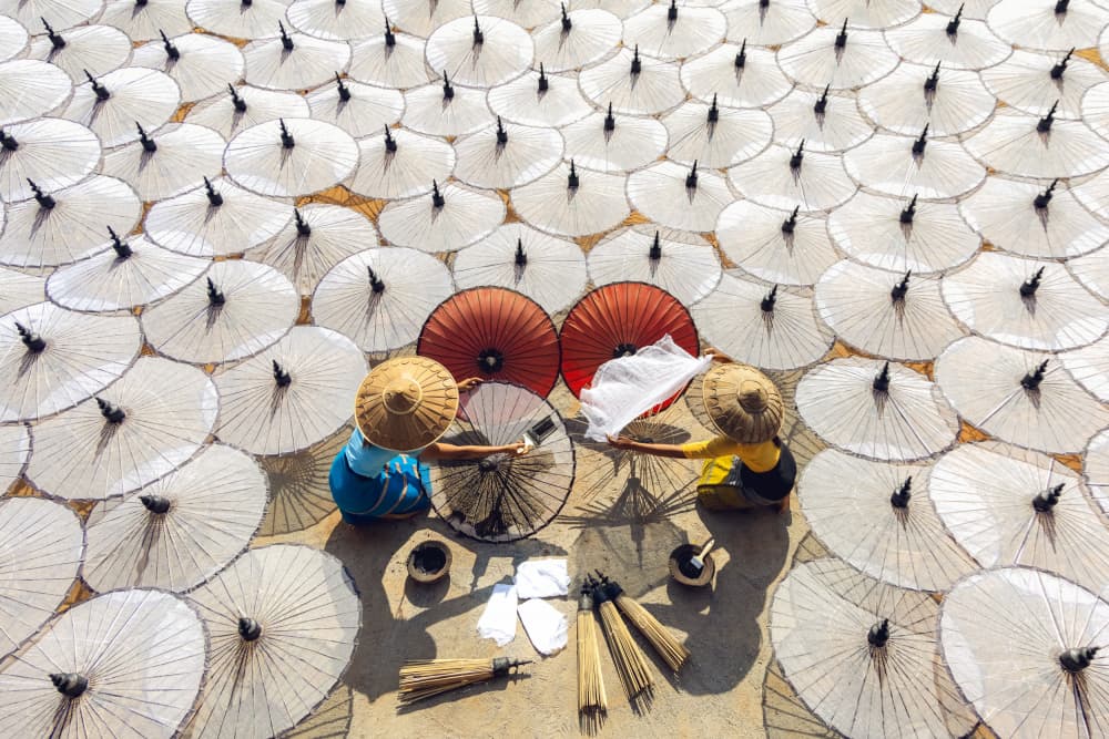 Asian Umbrella Craft by ADIREK M — canvas wall art