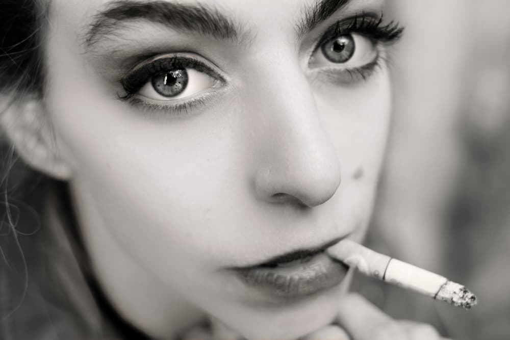 Smoky Gaze Portrait by Josefina Melo — canvas wall art