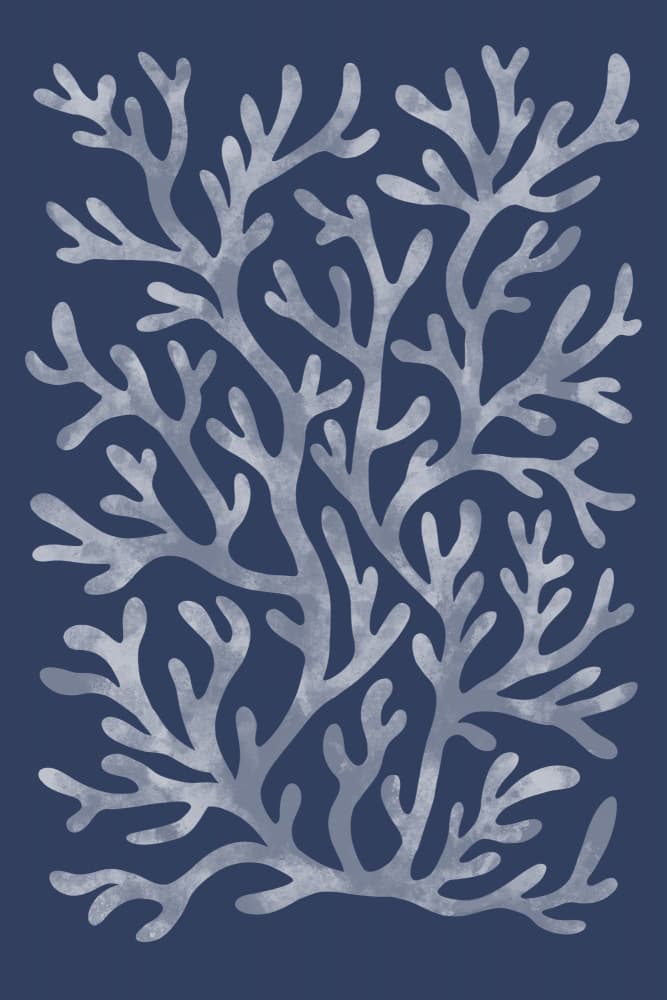 Blue Coral Branches by EMELIEmaria — canvas wall art