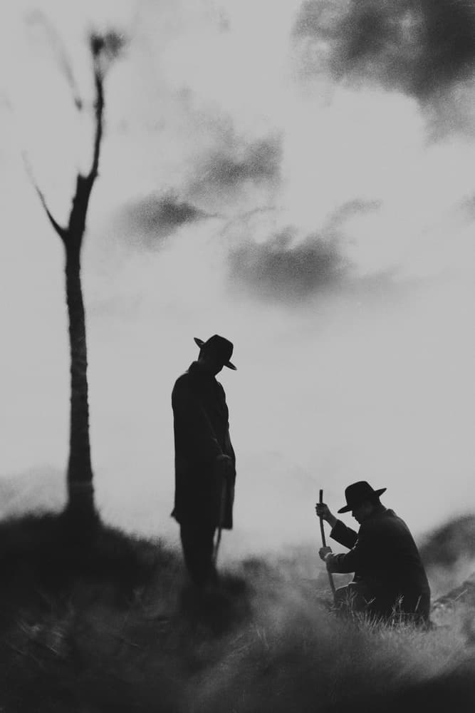 Mysterious Men In Hats by Jay Satriani — canvas wall art