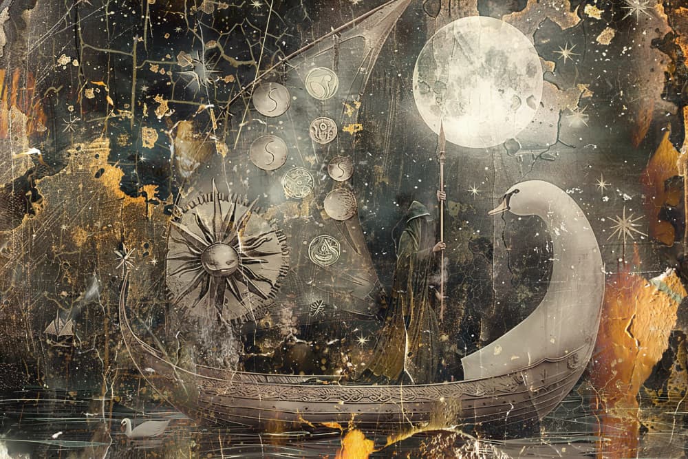 Moonlit Swan Voyage by Rafal Kulik — canvas wall art