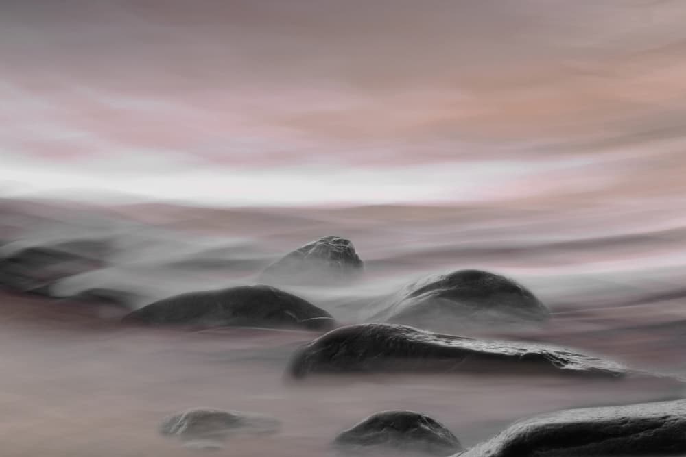 Misty Ocean Rocks by Christina Sillen — canvas wall art