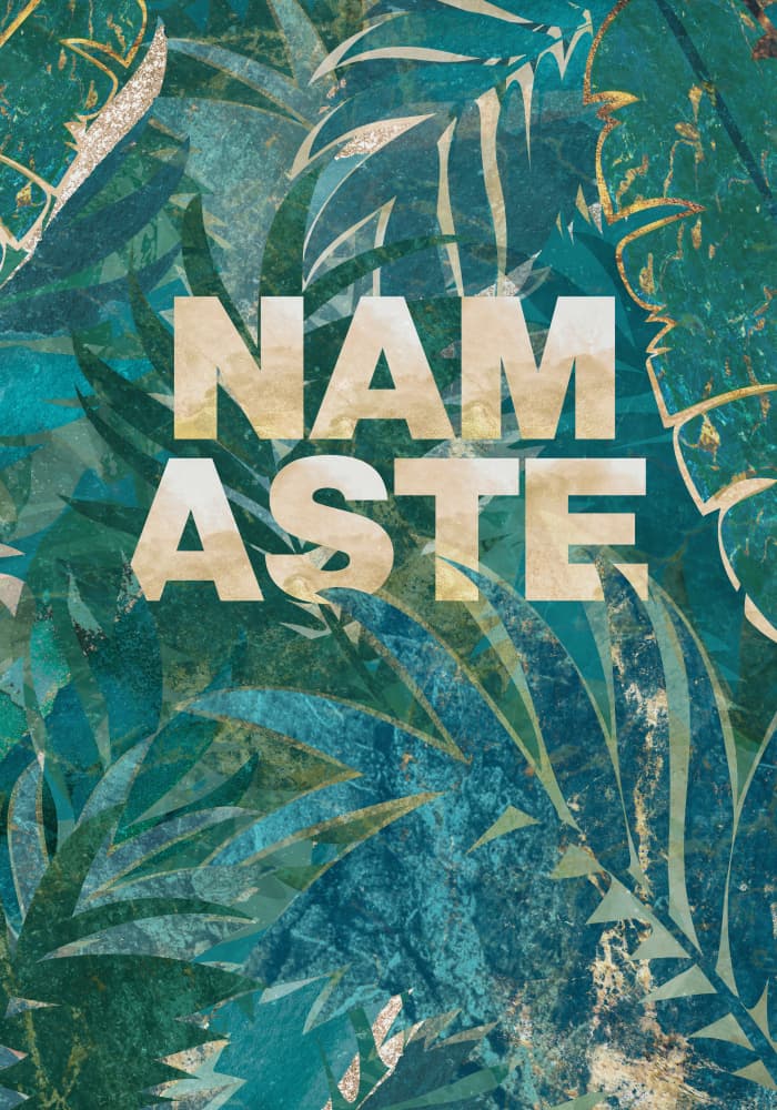Tropical Namaste Leaves by Sarah Manovski — canvas wall art