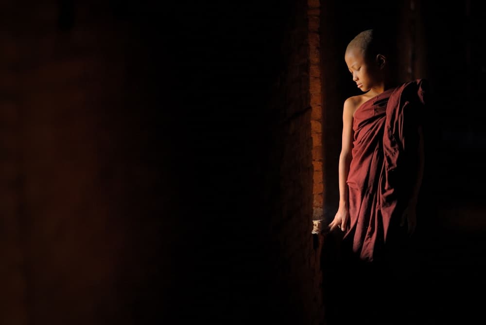 Young Monk In Sacred Light by Vichaya — canvas wall art