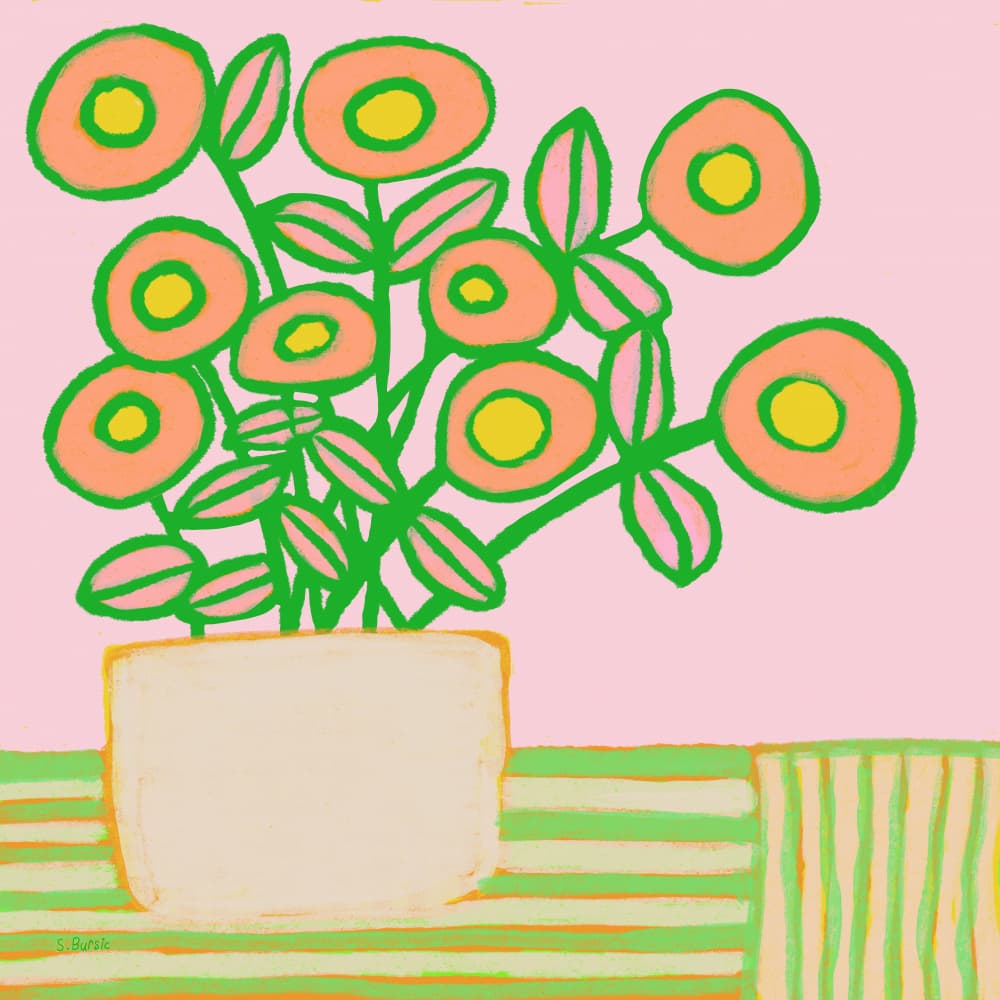 Cheerful Pink Flowers by Sharyn Bursic — canvas wall art