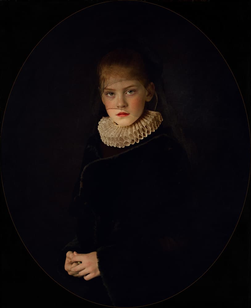 Solemn Girl in Ruff by Svetlana Melik-Nubarova — canvas wall art